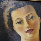 Oil on panel signed and titled on the back framed Chériane