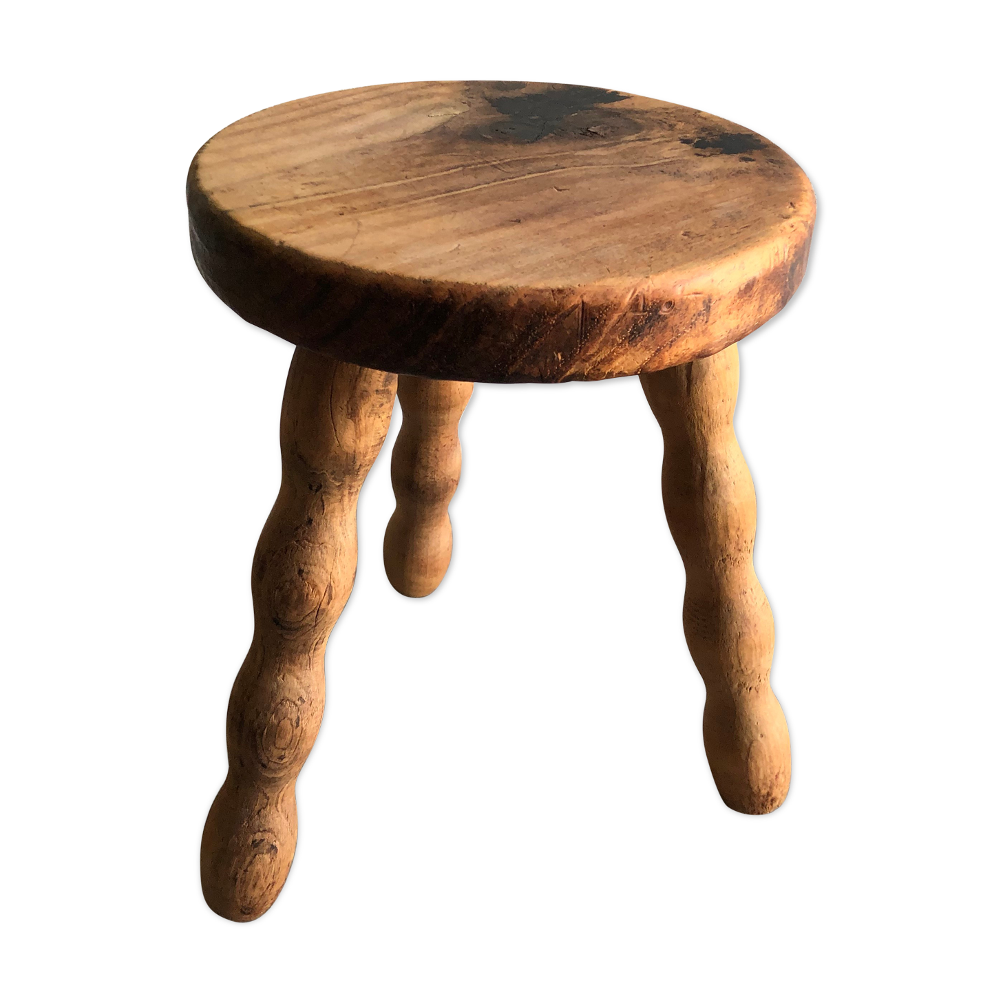 Wood tripod stool