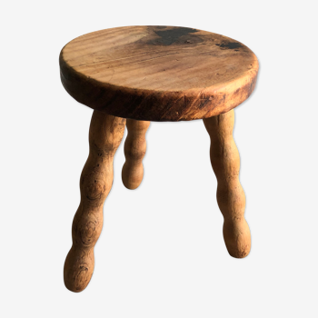 Tabouret tripode bois