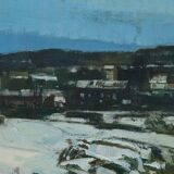 Peinture moderne suédoise, années 1960, huile sur toile, Gunnar Herman Berglund (1906-1992)
