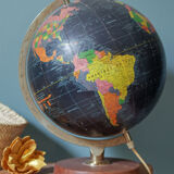 Black earth globe old wood base