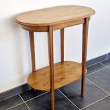 Oval side table with double top in wood - Art Deco style 1940s
