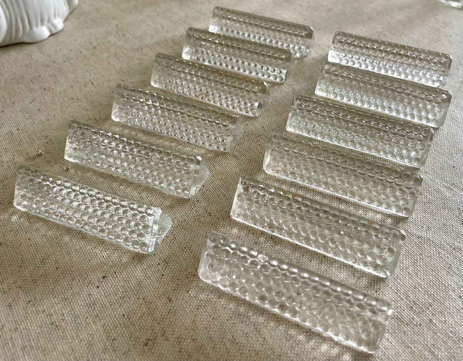 12 glass knife holders.