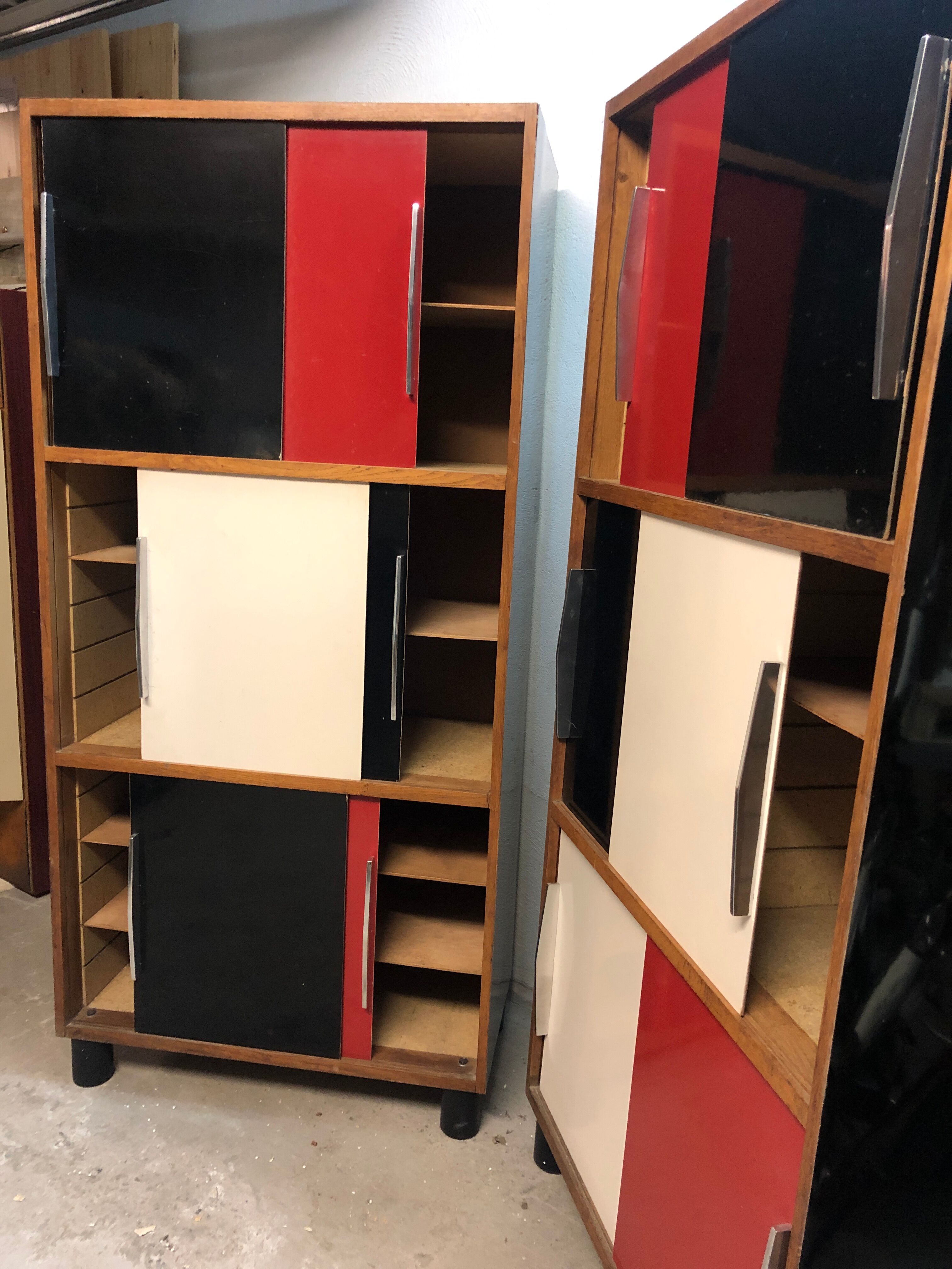 Pair of storage furniture 1960 covered with chromatic melamine 1960