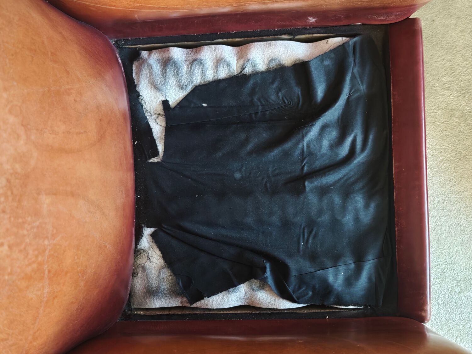 Genuine leather club armchair