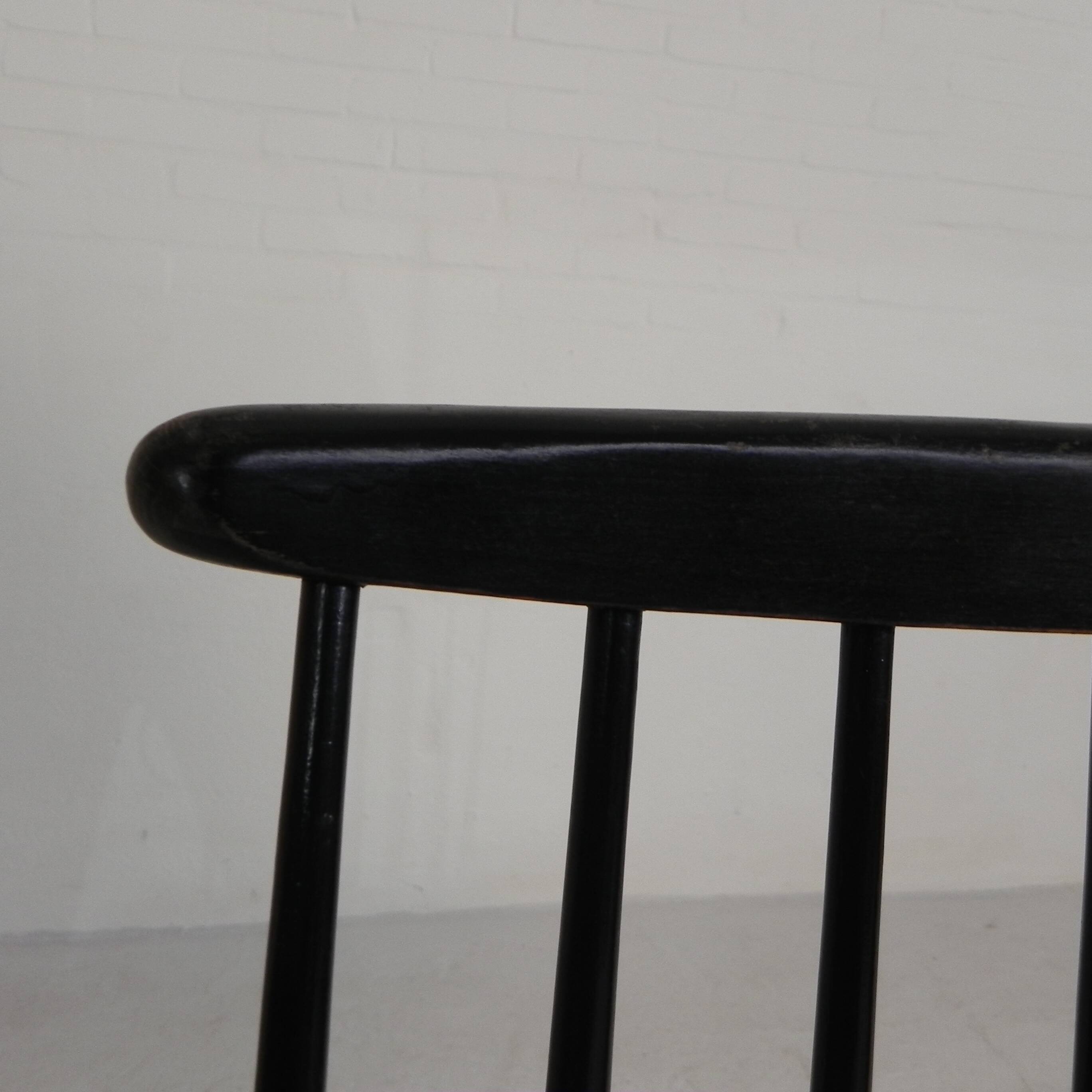 Set of 4 Fanett model slatted chairs, Tapiovaara, 1960s