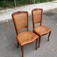 2 Louis XV style caned chairs in solid wood, 20th century