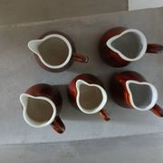 5 small milk pots/bistro cream