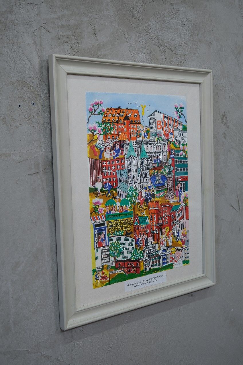 Hand signed modern lithograph by Gunilla Mann, 1990s.