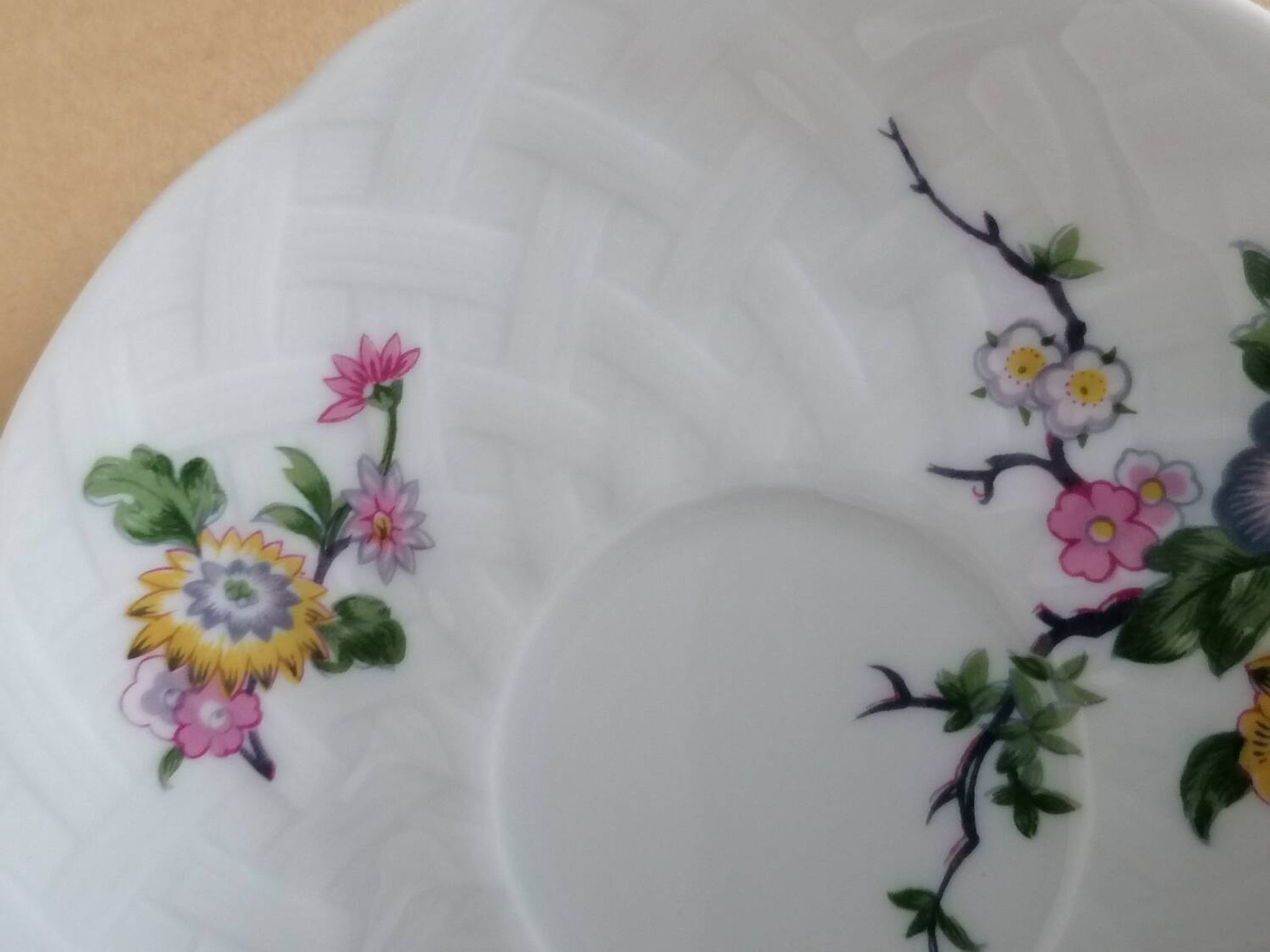Bernardaud coffee service Limoges birds flowers