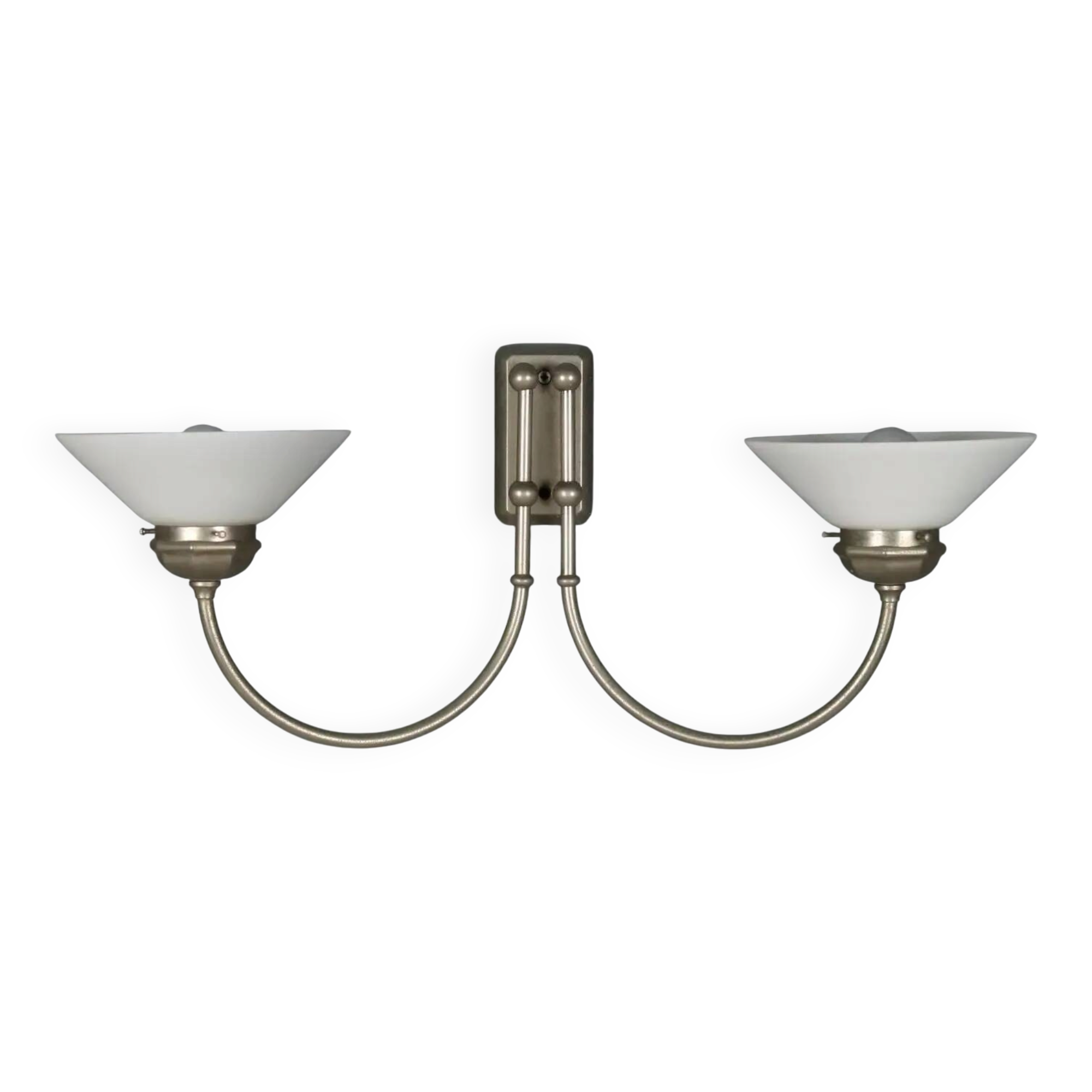 Vintage wall light in glass with double socket, Italian design from the 1960s.