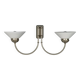 Vintage wall light in glass with double socket, Italian design from the 1960s.