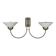Vintage wall light in glass with double socket, Italian design from the 1960s.
