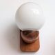 Pair of solid pine and opaline wall lights