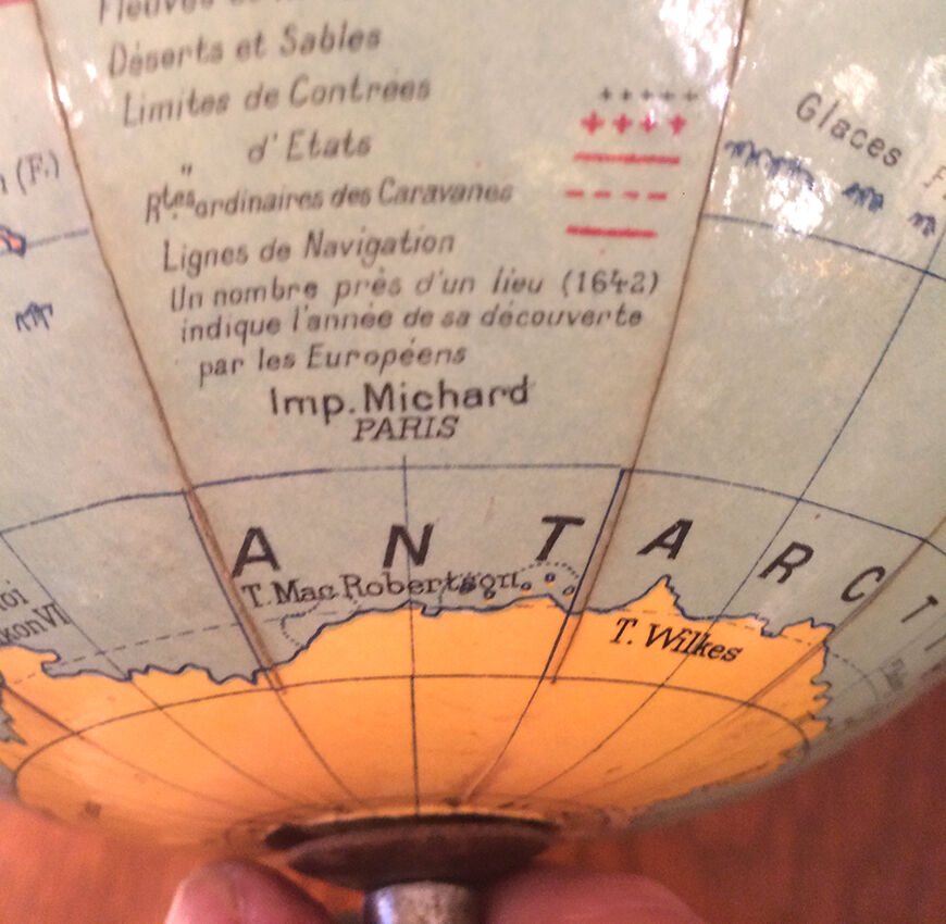 Globe on foot wooden, Michard-Paris 1930