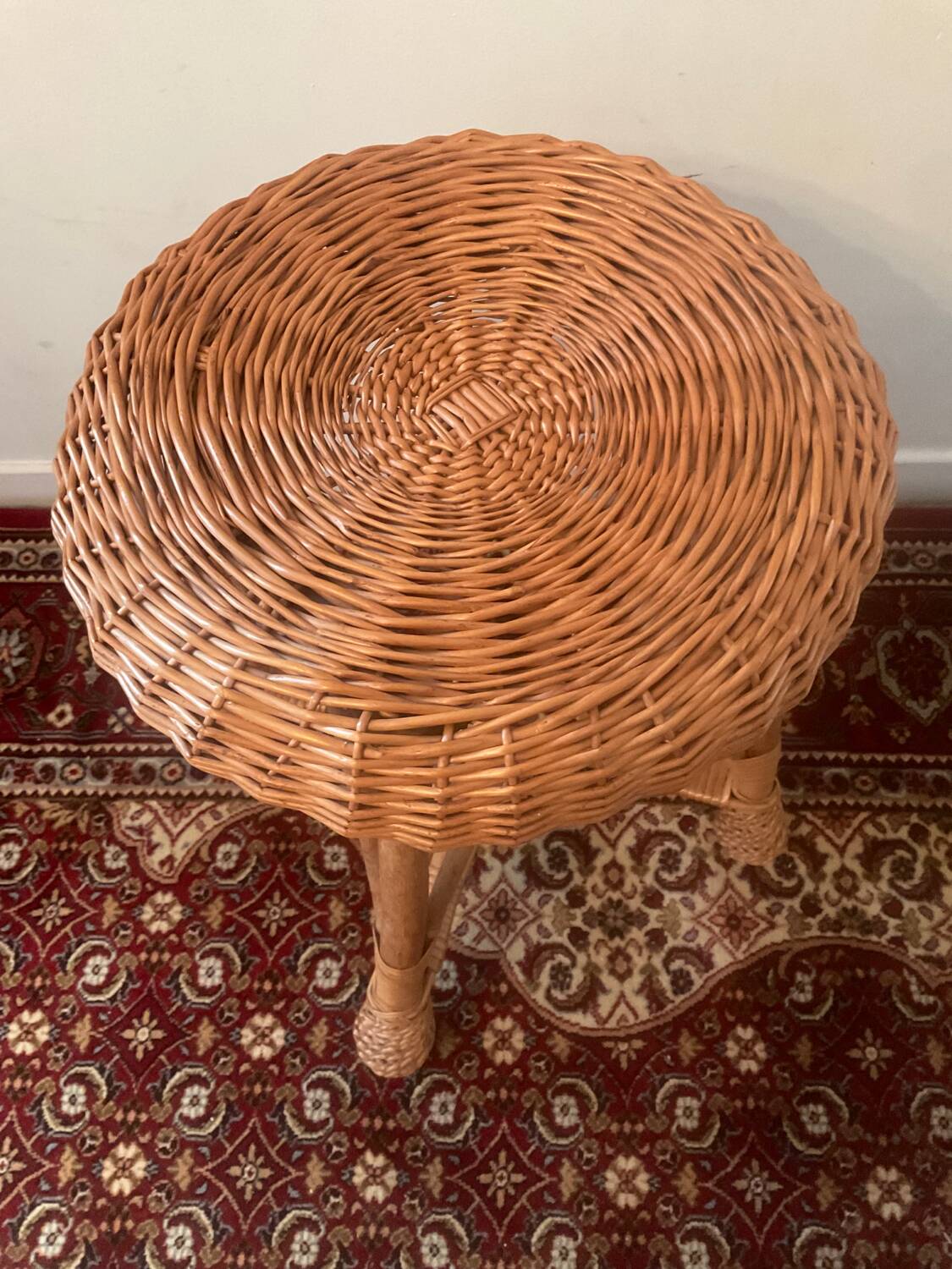 Vintage rattan and wicker stool