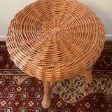 Vintage rattan and wicker stool