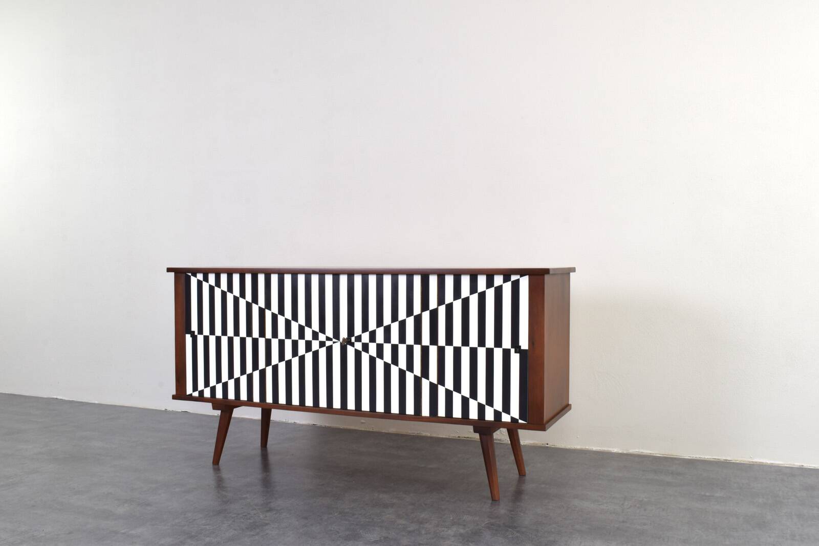 Mid-Century Op-Art Sideboard, 1960s.