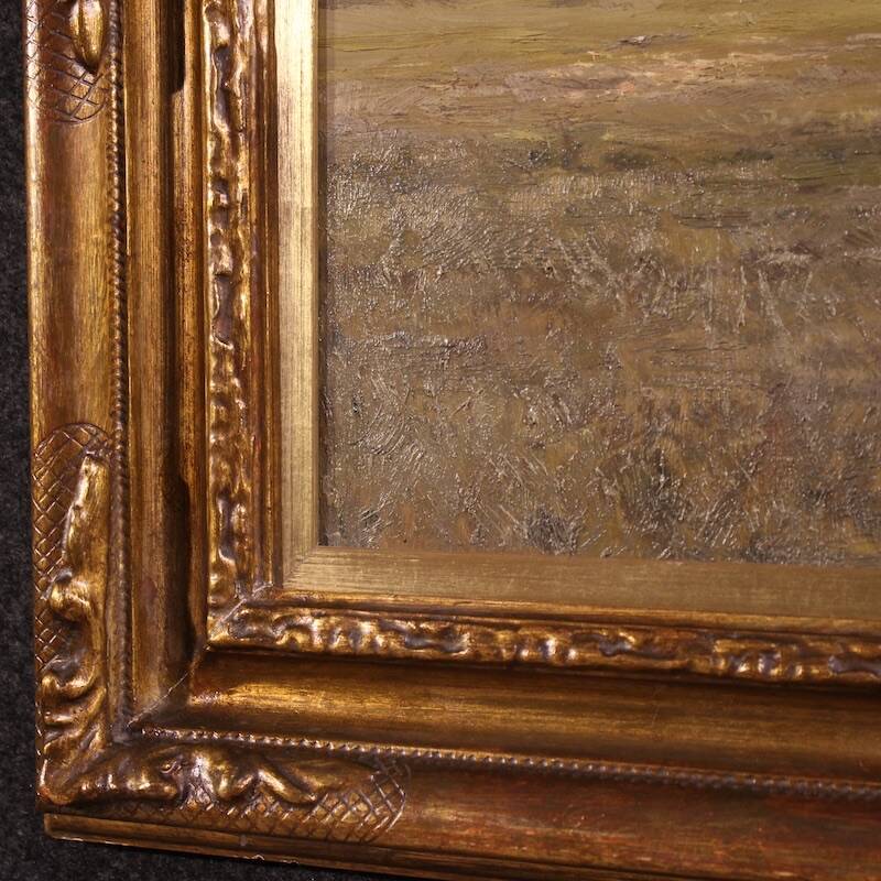 Italian landscape painting signed Giuseppe Gheduzzi from the 20th century