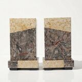 Pair of bookends, Art Deco fireplace decoration in antique marble from the 1920s-1930s.