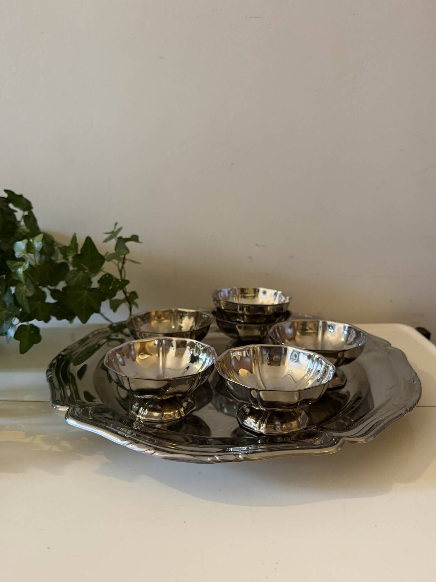 Set van 6 chrome coupes met schaal