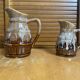 Pair of Barrel-Shaped Pitchers REVOL Flamed Ceramic 1/4 Litre Vintage