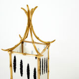 Pair of brass lantern lamps and fabrics from Maison Baguès 1960