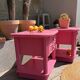 Vintage rattan bedside tables
