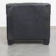 Very comfortable black Art Deco design armchair, made of sheepskin leather