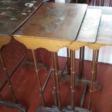 4 tables with painted trays in style XIIIV century H 72,67x36