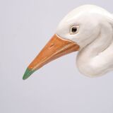 Large Vintage Ceramic Heron Bird Sculpture 1970s