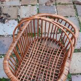 Vintage rattan basket from the 50s