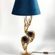 Sculptural lamp in gilded brass and geodes, 1970s