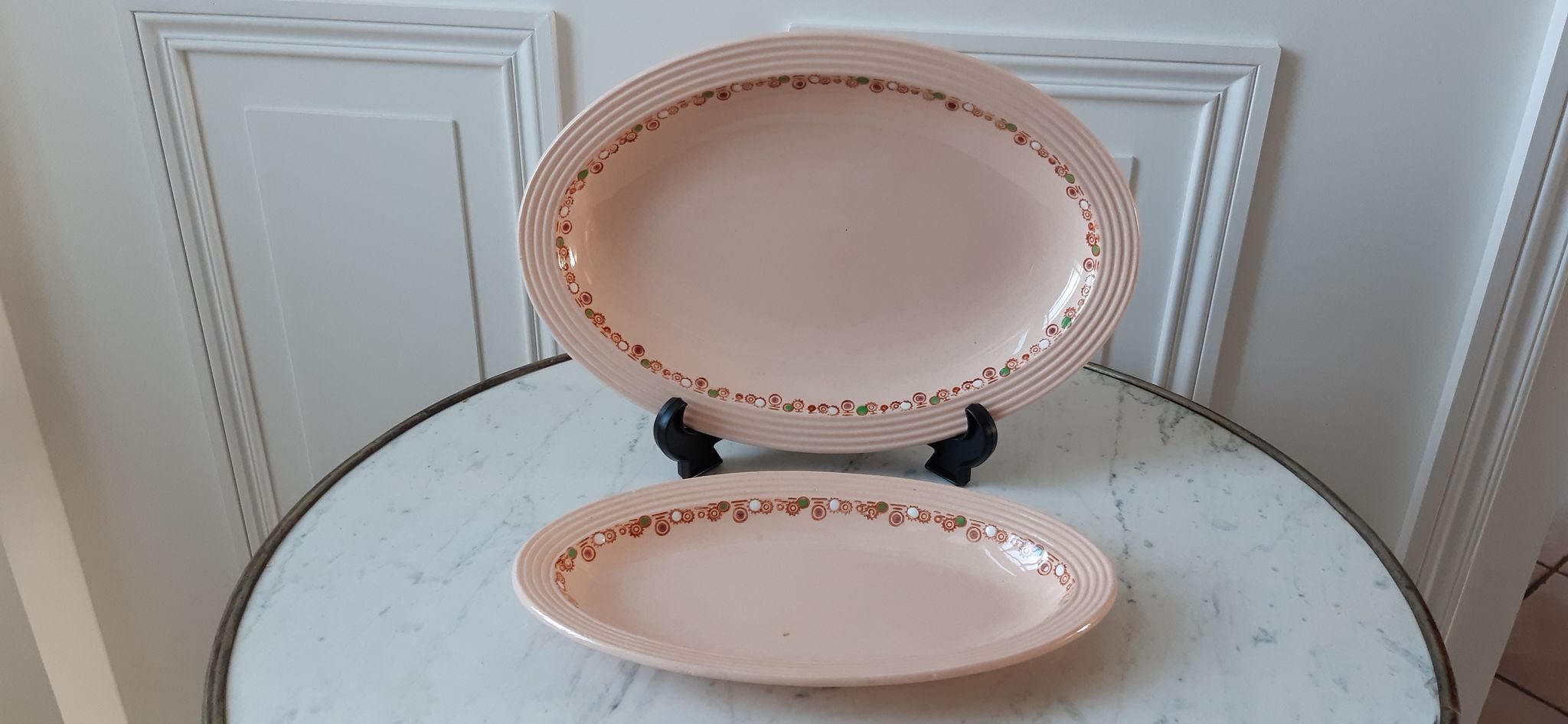 Duo de petits plats ovals Longwy modèle Betty