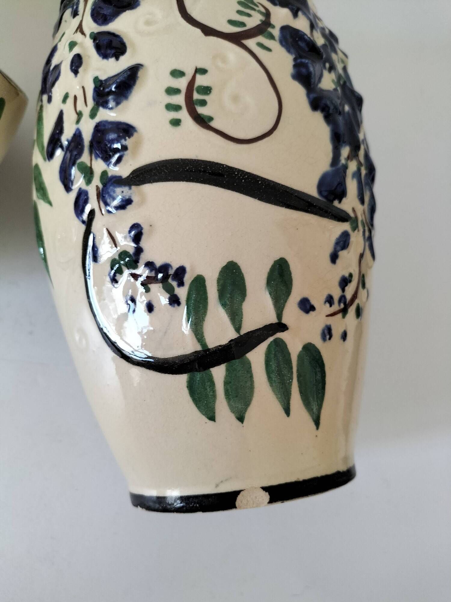 Poët-Laval Trio “Wisteria” – 2 vases no. 721 & boat planter no. 729