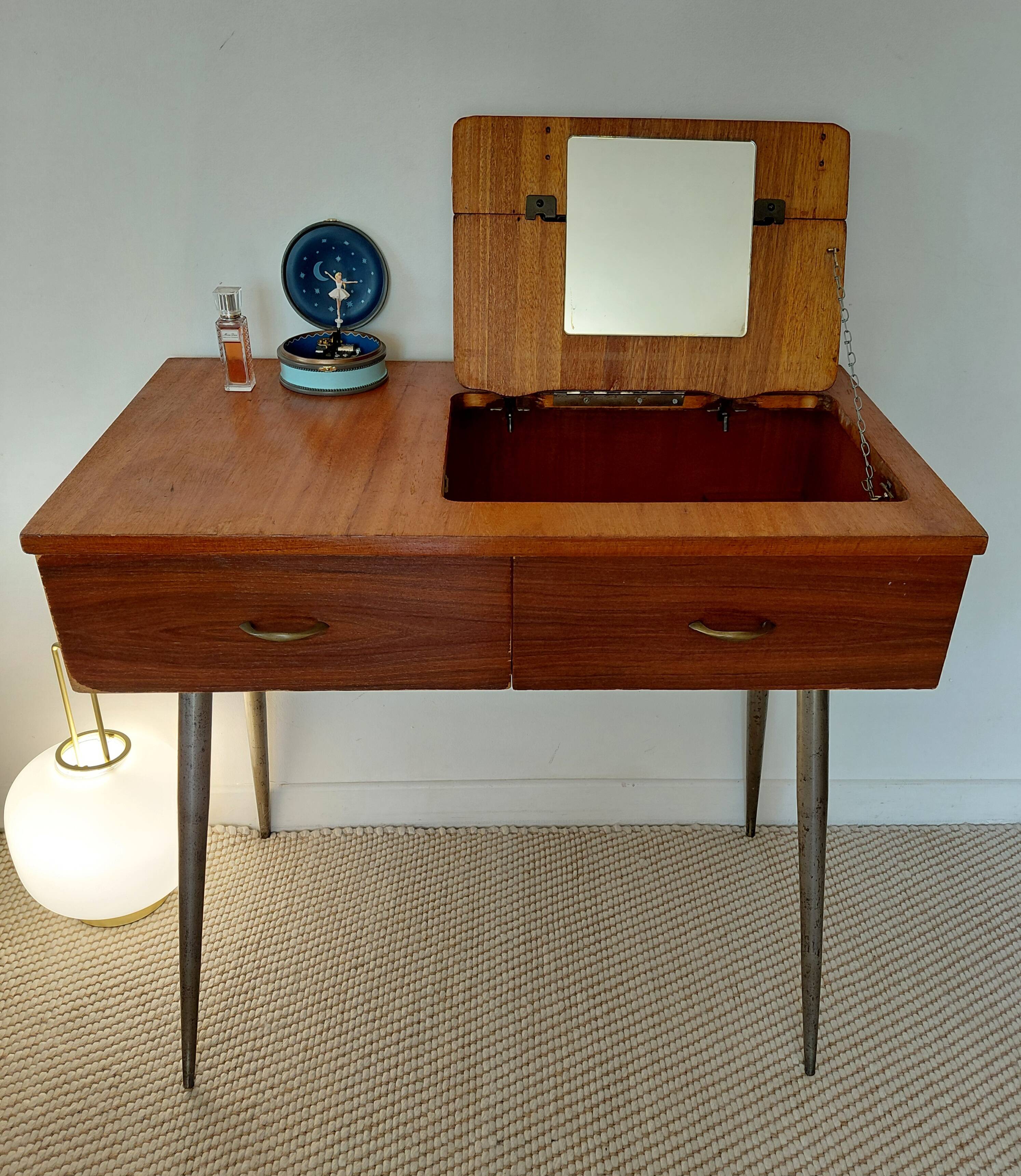 Scandinavian hairdresser in teak veneer - 1960s
