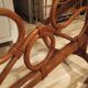Antique curved rattan mirror – 175 cm – Art Nouveau elegance