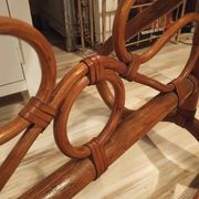 Antique curved rattan mirror – 175 cm – Art Nouveau elegance