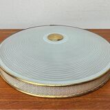 Metal ceiling pendant lamp, made of glass and metal, German mid-century modern style, 1960s.