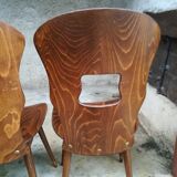 4 chaises bistrot Baumann modèle gentiane années 50