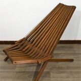 Scandinavian teak folding armchair Denmark 1960