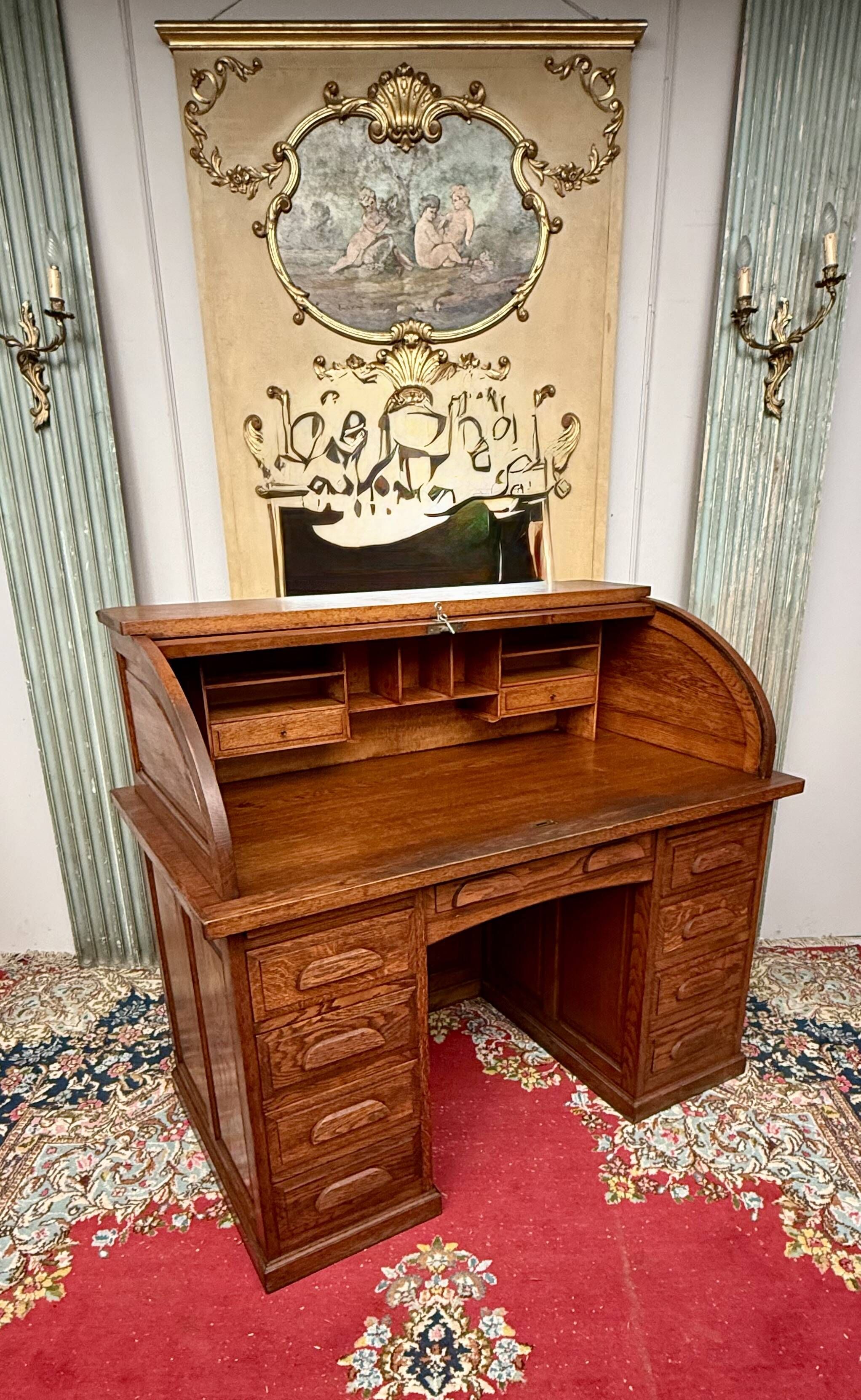 American desk in solid oak