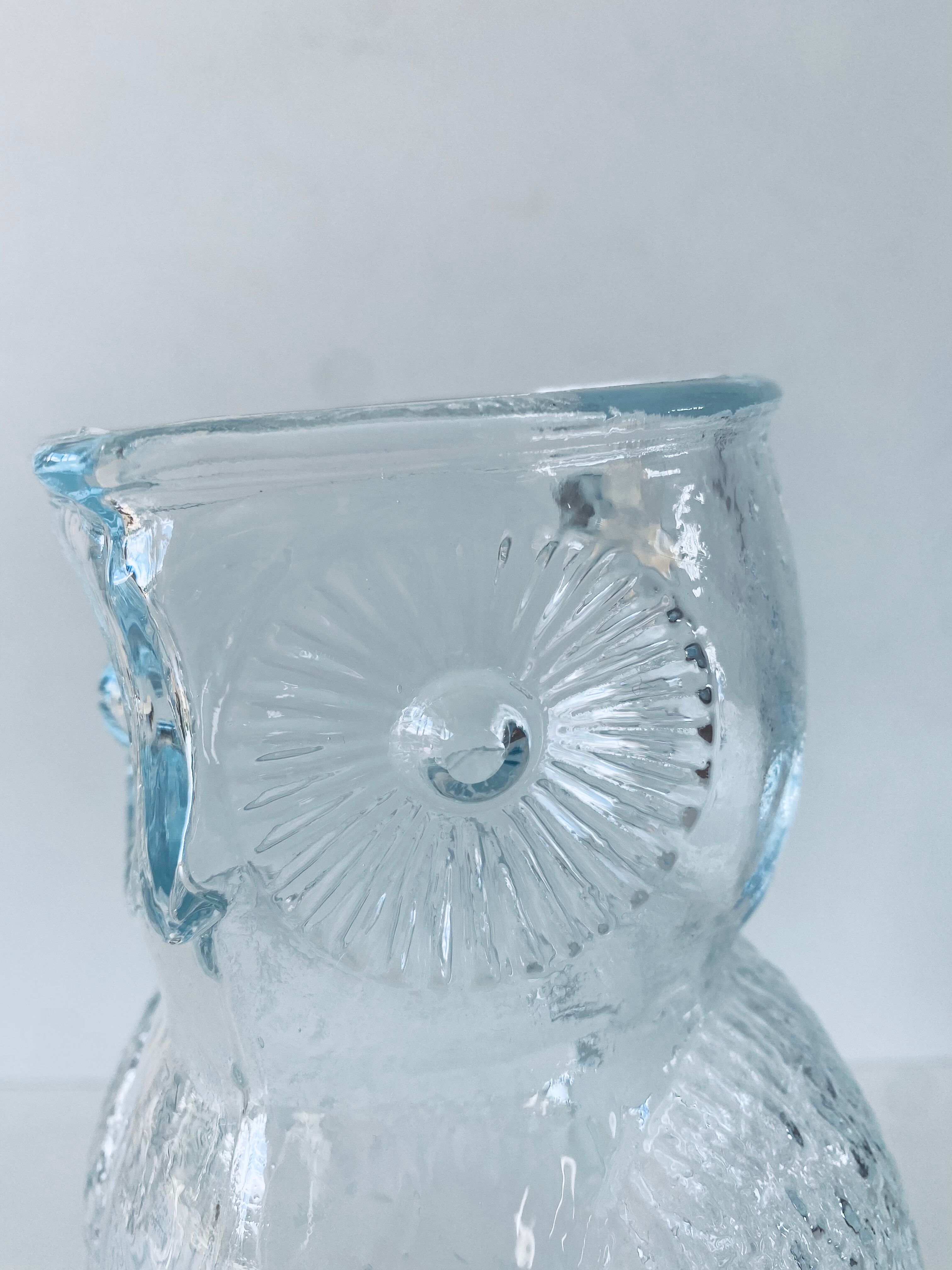 Vintage glass pitcher owl shape