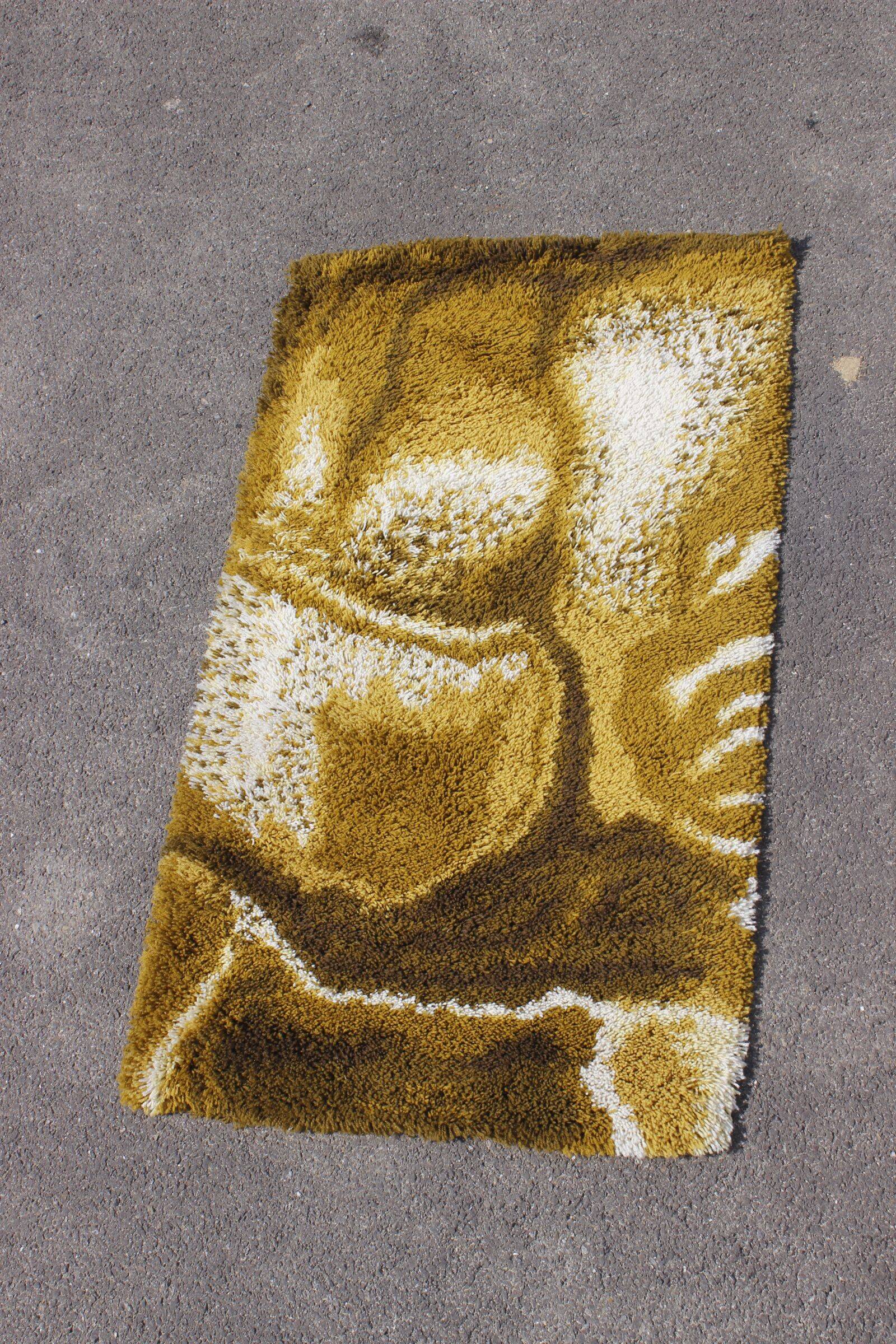 Vintage space age shaggy rug Junghans Germany 1970s