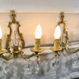 Pair of Wall Lamp Bronze And Crystal 2 Lights