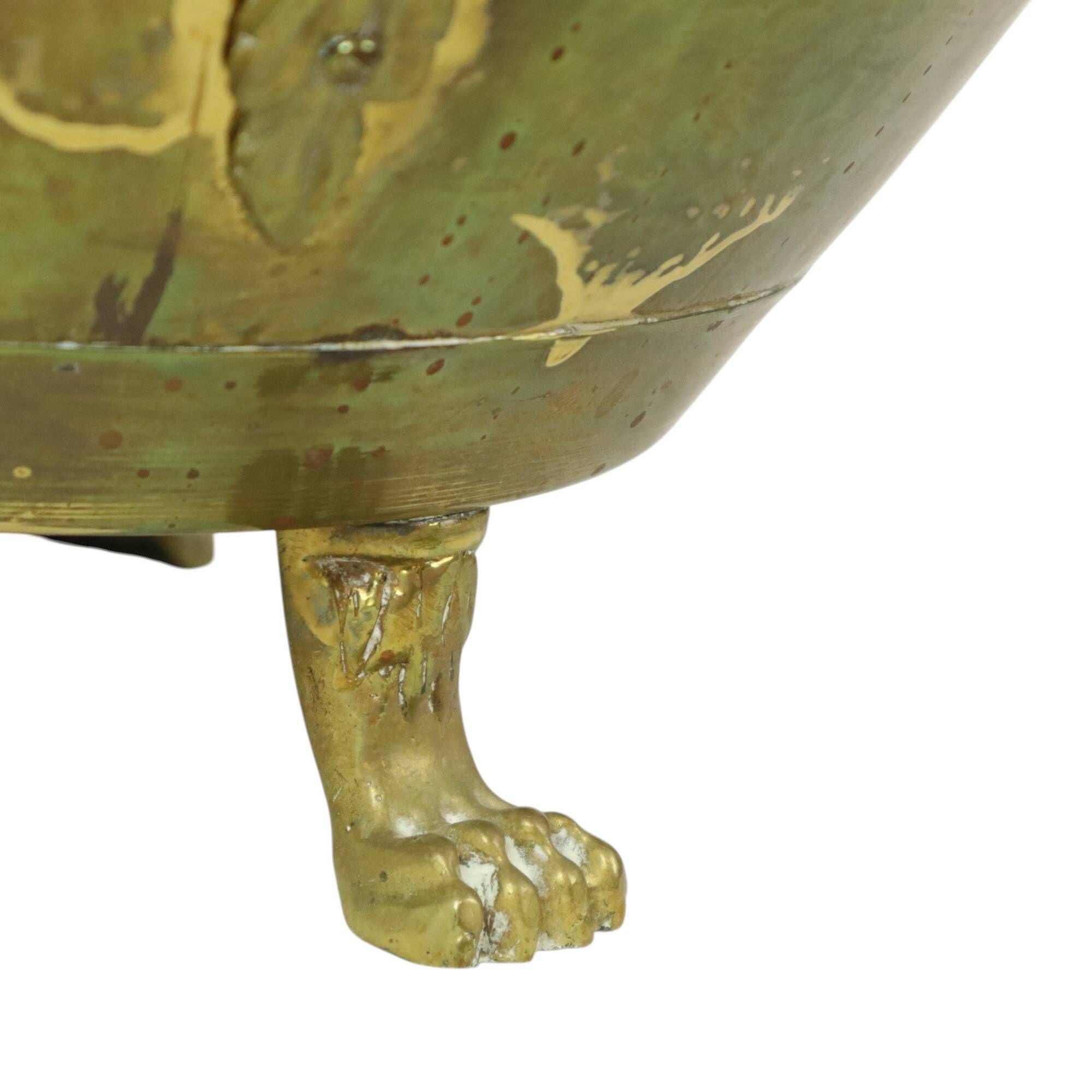 Antique French Jardinière Flower Pot Brass Early 20th Century