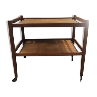 Scandinavian teak rolling trolley