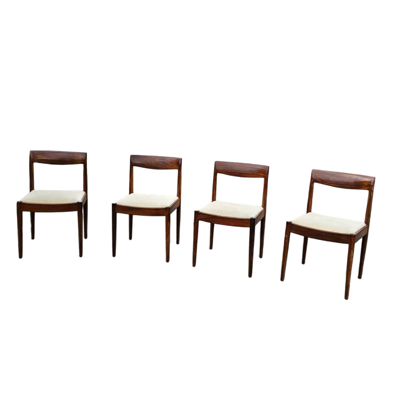 4 Scandinavian teak dining chairs / 1970s