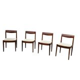 4 Scandinavian teak dining chairs / 1970s