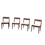 4 Scandinavian teak dining chairs / 1970s